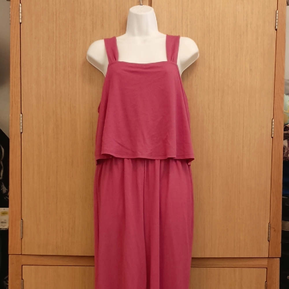 NWT Bobeau SZ M Sleeveless Pink Jumpsuit
